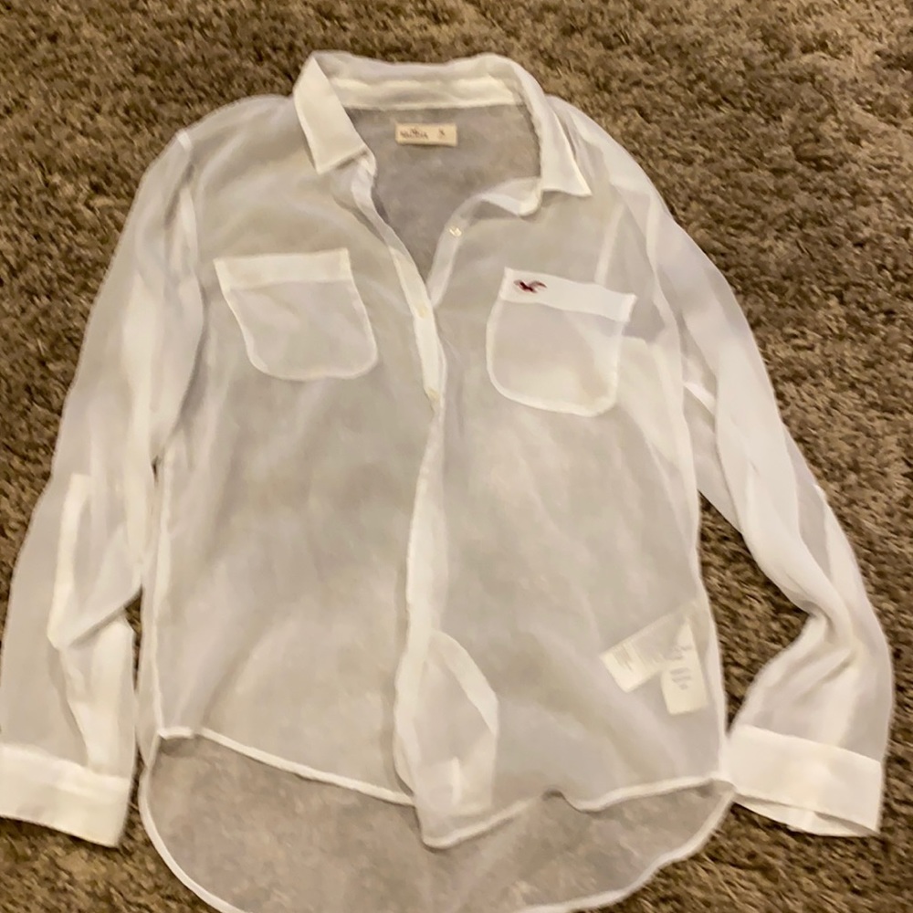 Hollister women’s long sleeve sheer blouse